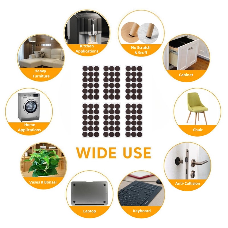 Furnigear Non Slip Furniture Pads - Self Adhesive Rubber Anti Skid Pads Grippers Rubber Chair Feet Furniture Pads for Hardwood Floors -Protectors for Furniture Table Legs Anti Slip 108 Pcs 1"" Round - Image 5